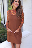 PREORDER- Rory Ribbed Jumper Dress- Chocolate - Jess Lea Boutique