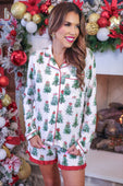 PREORDER- Under the Tree Ruffle Pajama Set - Jess Lea Boutique