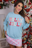 PREORDER- Holly Jolly Patch Luxe Pullover - Jess Lea Boutique