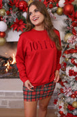 PREORDER- Joyful Velvet Patch Luxe Pullover - Jess Lea Boutique