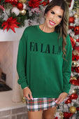 PREORDER- Fa La La Velvet Patch Luxe Pullover - Jess Lea Boutique
