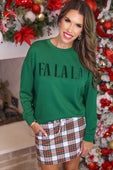 PREORDER- Fa La La Velvet Patch Luxe Pullover - Jess Lea Boutique
