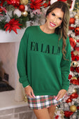 PREORDER- Fa La La Velvet Patch Luxe Pullover - Jess Lea Boutique