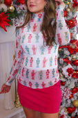 PREORDER- Keigan Mesh Top- Holiday Nutcrackers - Jess Lea Boutique