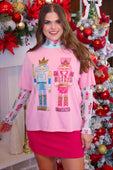PREORDER- Nutcracker Vibes Sequin Embroidered Tee - Jess Lea Boutique