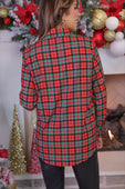 PREORDER- Nina Button Up Tunic- Christmas Plaid - Jess Lea Boutique