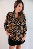 PREORDER- Nina Button Up Tunic- Leopard - Jess Lea Boutique