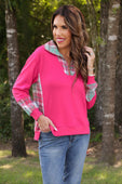 PREORDER- Juniper Plaid Pullover- Pink - Jess Lea Boutique