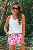 PREORDER-Regal Blossoms Everyday Shorts, Pink - Jess Lea Boutique