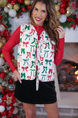 PREORDER- Twila Quilted Tie Vest- Midnight Bow Christmas Edition - Jess Lea Boutique