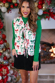 PREORDER- Twila Quilted Tie Vest- Midnight Bow Christmas Edition - Jess Lea Boutique