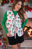 PREORDER- Twila Quilted Tie Vest- Midnight Bow Christmas Edition - Jess Lea Boutique