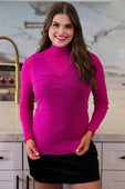 PREORDER-Keigan Mesh Top- Magenta Glitter - Jess Lea Boutique