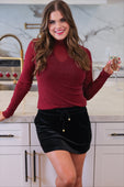 PREORDER-  Keigan Mesh Top- Maroon Glitter - Jess Lea Boutique