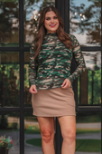 PREORDER- Keigan Mesh Top- Green Camo - Jess Lea Boutique