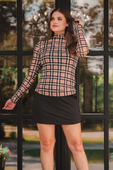 PREORDER- Keigan Mesh Top- Nora Plaid - Jess Lea Boutique