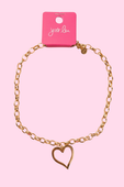 Open Heart Chain Necklace- Gold