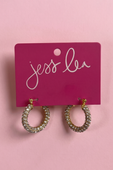 Pavé Hoop Earrings- Crystal