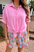 Sawyer Gauze Top, Pink - Jess Lea Boutique