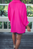 Sloane Button Up Top- Pink - Jess Lea Boutique