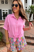 Sawyer Gauze Top, Pink - Jess Lea Boutique