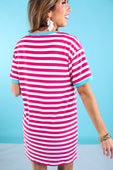 Living In Stripes Dress, Pink/Teal - Jess Lea Boutique