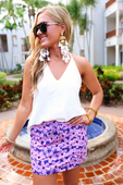 PREORDER-Purple Petals Skort - Jess Lea Boutique