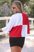 Huddle Up Color Block Top- Red - Jess Lea Boutique