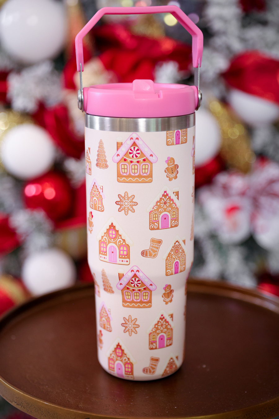PREORDER- Gingerbread Wonderland Travel Tumbler - Jess Lea Boutique