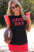 It's Game Day Sequin Patch Top - Jess Lea Boutique