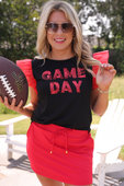 It's Game Day Sequin Patch Top - Jess Lea Boutique