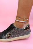 Seashell Charm Pearl Anklet Set