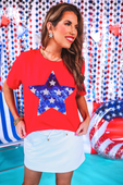 Stars And Sparklers Sequin Top, Red - Jess Lea Boutique