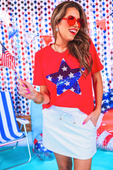 Stars And Sparklers Sequin Top, Red - Jess Lea Boutique