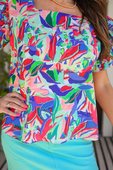 Talk Of The Tropics Ruffle Top - Jess Lea Boutique