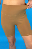 Solid Tan Biker Shorts - Jess Lea Boutique