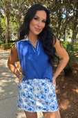 Everyday Polo Tank- Royal Blue/White