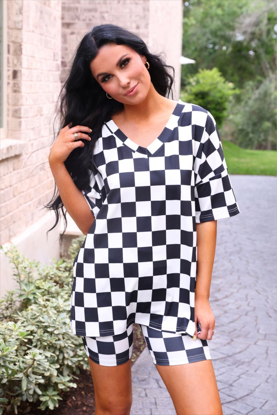 All Day Biker Set- Checkerboard Checkered - Jess Lea Boutique