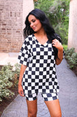 All Day Biker Set- Checkerboard Checkered - Jess Lea Boutique
