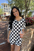 All Day Biker Set- Checkerboard Checkered - Jess Lea Boutique