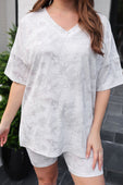 All Day Biker Set- White Chloe Camo - Jess Lea Boutique