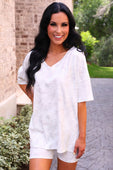 All Day Biker Set- White Chloe Camo - Jess Lea Boutique