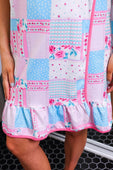 Almost Ready Bath Wrap- Pink Heirloom Patchwork - Jess Lea Boutique