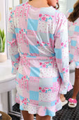 Almost Ready Ribbed Robe- Pink Heirloom Patchwork - Jess Lea Boutique