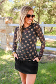 Alyssa Mesh Top- Football Bows - Jess Lea Boutique