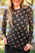 Alyssa Mesh Top- Football Bows - Jess Lea Boutique