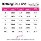 Alyssa Mesh Top- Purple Tailgate - Jess Lea Boutique