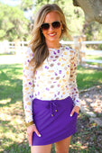 Alyssa Mesh Top- Purple Tailgate - Jess Lea Boutique