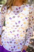 Alyssa Mesh Top- Purple Tailgate - Jess Lea Boutique