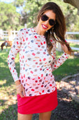Alyssa Mesh Top- Red Tailgate - Jess Lea Boutique